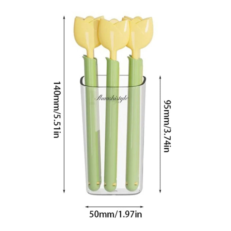 5pcs /Box Tulip Shaped Food Bag Sealing Clip Portable Snack Bread Sealing Clip With Magnetic Storage Box