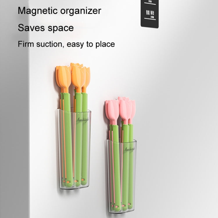 5pcs /Box Tulip Shaped Food Bag Sealing Clip Portable Snack Bread Sealing Clip With Magnetic Storage Box
