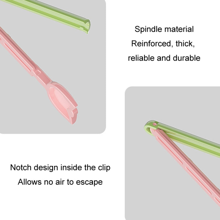 5pcs /Box Tulip Shaped Food Bag Sealing Clip Portable Snack Bread Sealing Clip With Magnetic Storage Box