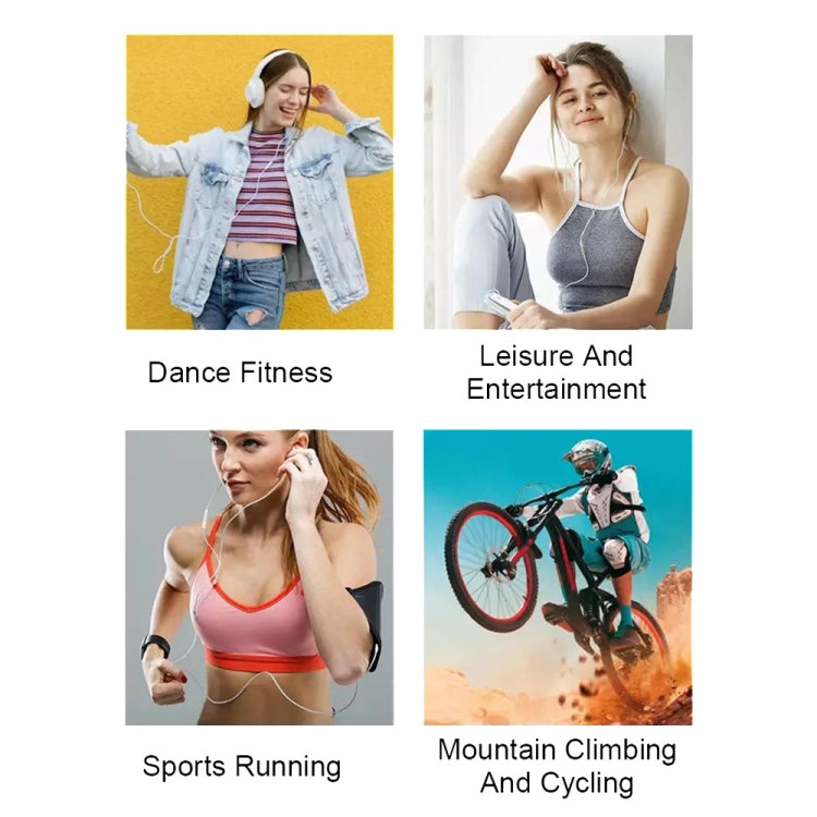 MP3 Bluetooth Music Player HIFI Sports Clip Touch Screen MP4, Memory: 128GB - Black
