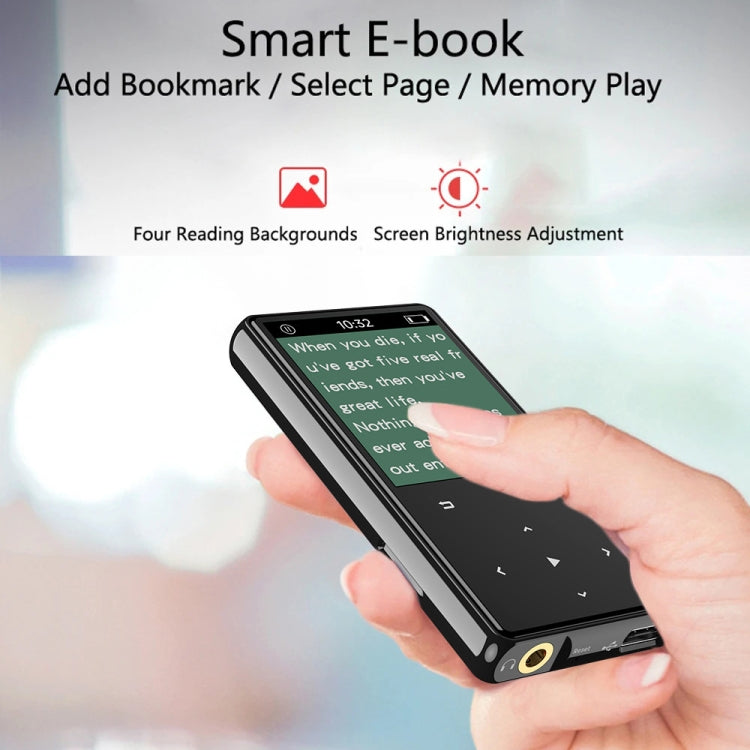 Bluetooth MP3/MP4 Music Player Portable Walkman, Memory: 8GB - Black