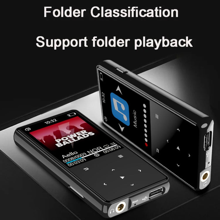 Bluetooth MP3/MP4 Music Player Portable Walkman, Memory: 16GB - Black