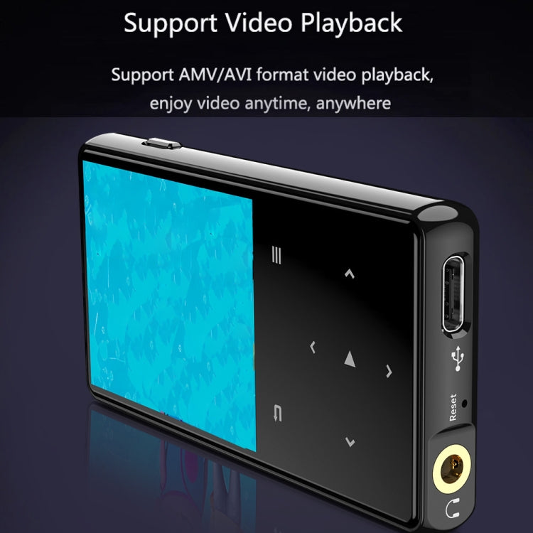 Bluetooth MP3/MP4 Music Player Portable Walkman, Memory: 16GB - Black