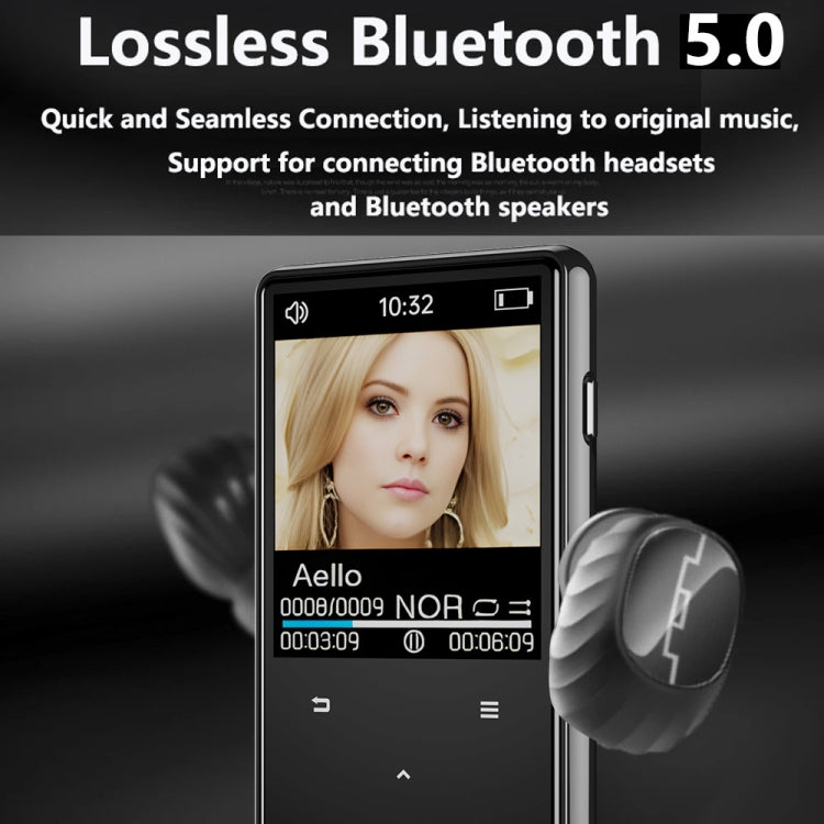 Bluetooth MP3/MP4 Music Player Portable Walkman, Memory: 32GB - Black