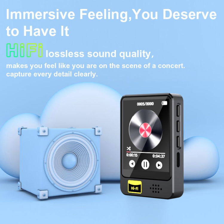 MP3 / MP4 Music Player Bluetooth Radio E-book Playback Walkman, Memory: 8GB - Black