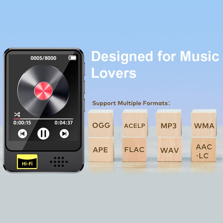 MP3 / MP4 Music Player Bluetooth Radio E-book Playback Walkman, Memory: 8GB - Black
