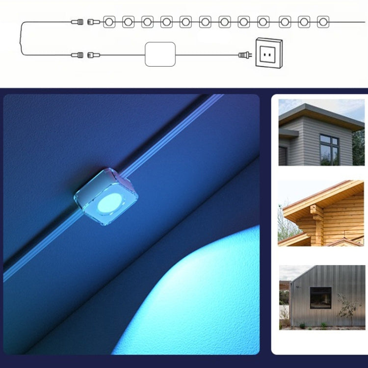 Bluetooth Outdoor Roof Lights Colorful Waterproof Smart Control Holiday Lights, Style: 15m 30 Lights
