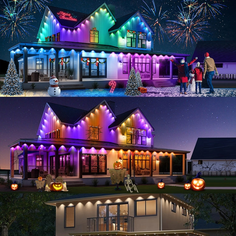 Bluetooth Outdoor Roof Lights Colorful Waterproof Smart Control Holiday Lights, Style: 15m 30 Lights