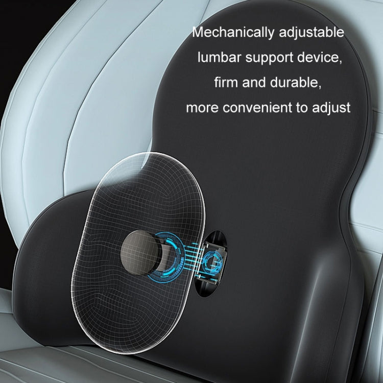 Multifunctional Car Memory Foam Adjustable Lumbar Support, Color: Classic Gray