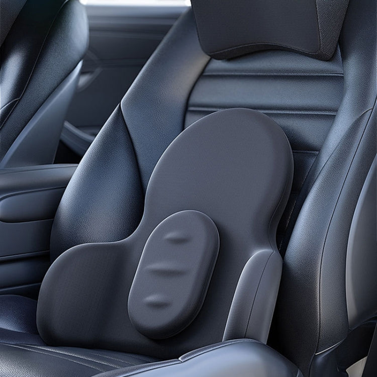 Multifunctional Car Memory Foam Adjustable Lumbar Support, Color: Classic Gray