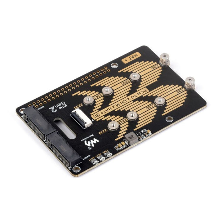 Waveshare For Raspberry Pi 5 PCIe To 2-Ch M.2 Adapter Type B NVMe Protocol - 27710