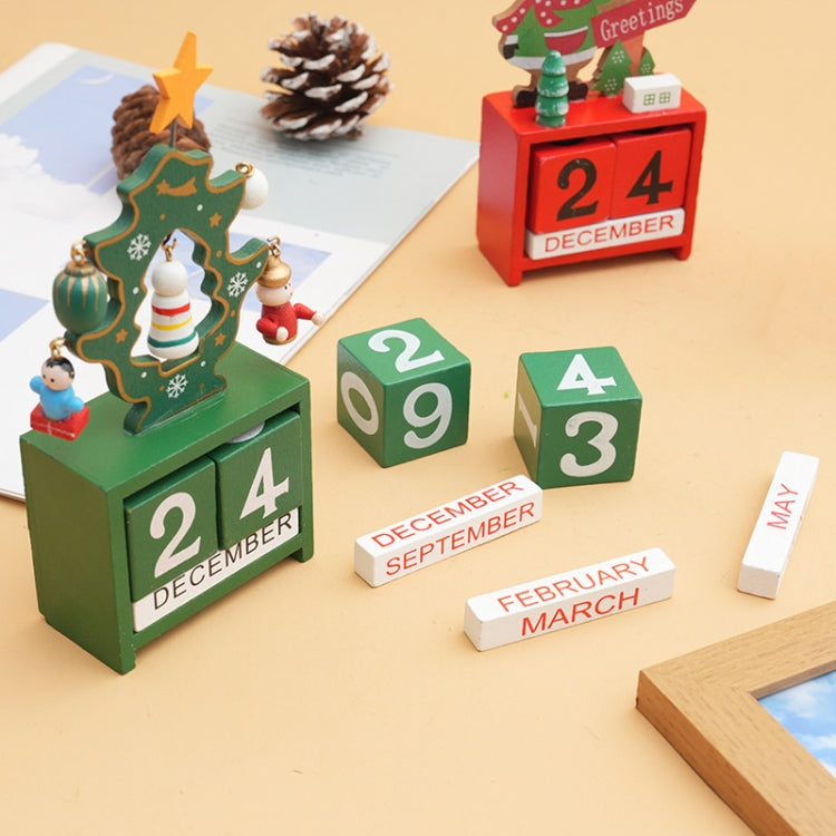 Children Toy Christmas Gift Wooden Calendar Christmas Eve Desktop Ornament, Style: Santa Claus