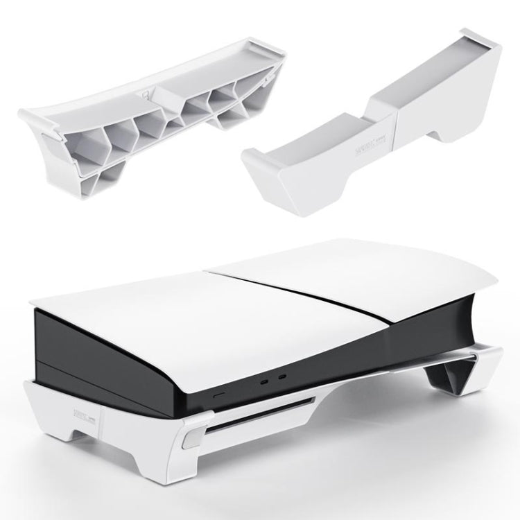 For PS5 Slim STARTRC GAMES Base Horizontal Placement Bracket Game Console Horizontal Fixed Cooling Base - White Upgraded Digital/Disc Universal