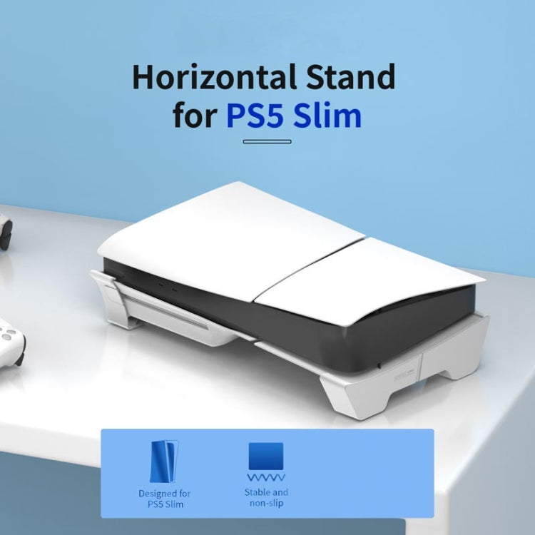 For PS5 Slim STARTRC GAMES Base Horizontal Placement Bracket Game Console Horizontal Fixed Cooling Base - White Upgraded Digital/Disc Universal