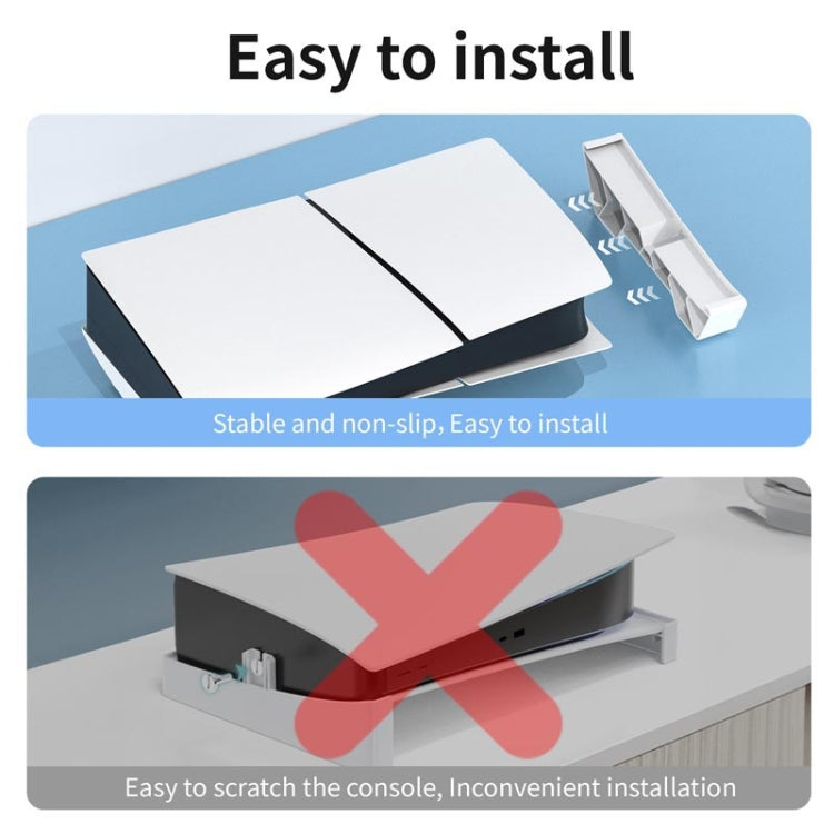 For PS5 Slim STARTRC GAMES Base Horizontal Placement Bracket Game Console Horizontal Fixed Cooling Base - White Upgraded Digital/Disc Universal