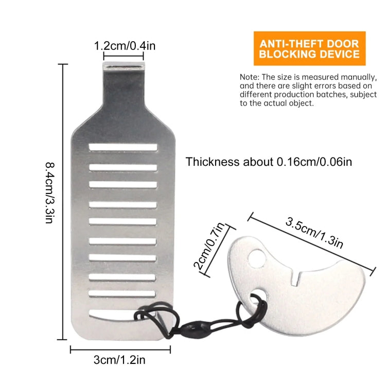 Female Self-defense Anti-theft Home Hotel Anti-lock Door Blocker - Stainless Steel