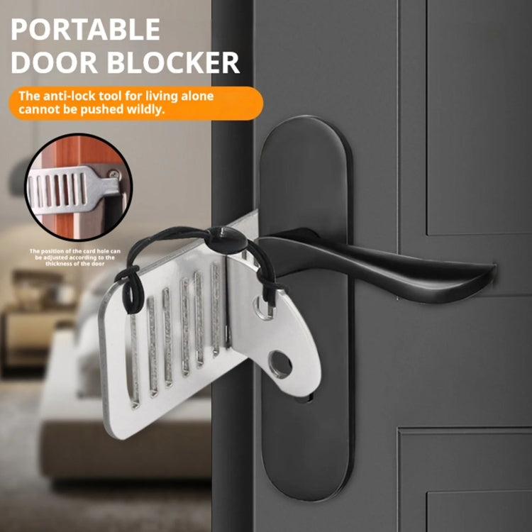 Female Self-defense Anti-theft Home Hotel Anti-lock Door Blocker - Stainless Steel