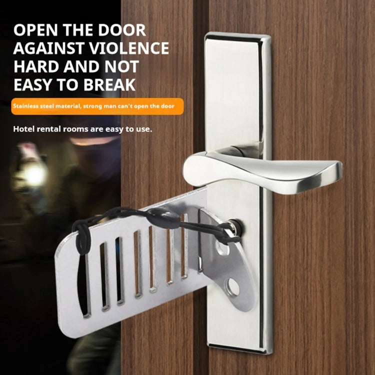 Female Self-defense Anti-theft Home Hotel Anti-lock Door Blocker - Stainless Steel