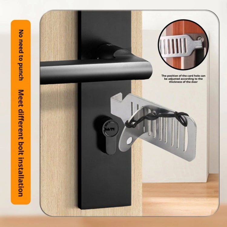 Female Self-defense Anti-theft Home Hotel Anti-lock Door Blocker - Stainless Steel