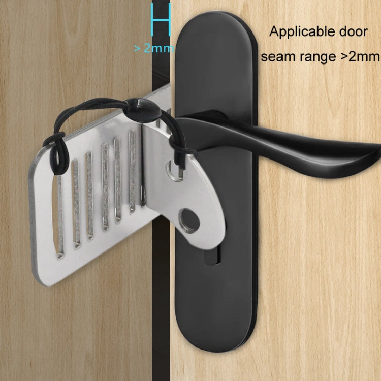 Female Self-defense Anti-theft Home Hotel Anti-lock Door Blocker - Stainless Steel