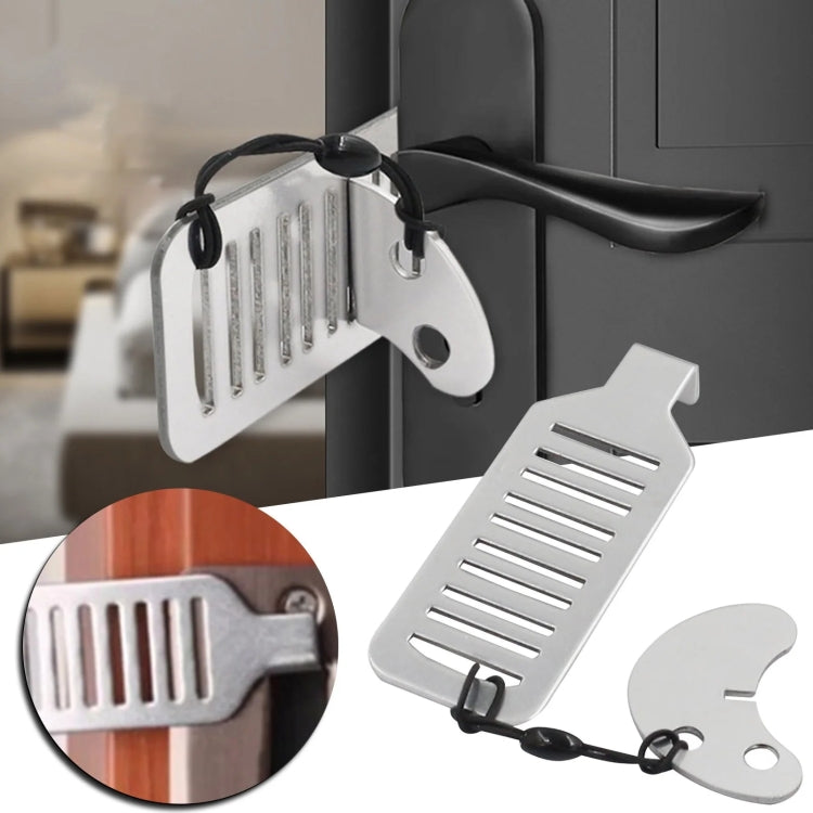 Female Self-defense Anti-theft Home Hotel Anti-lock Door Blocker - Stainless Steel