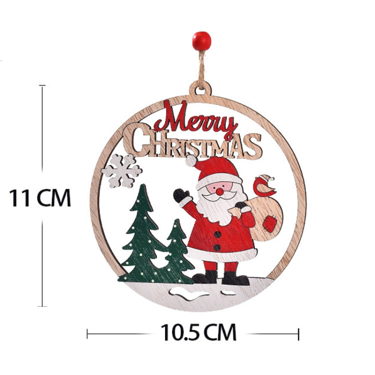 Christmas Day Decoration Hollow Wooden Pendant, Style: Gift Santa Claus