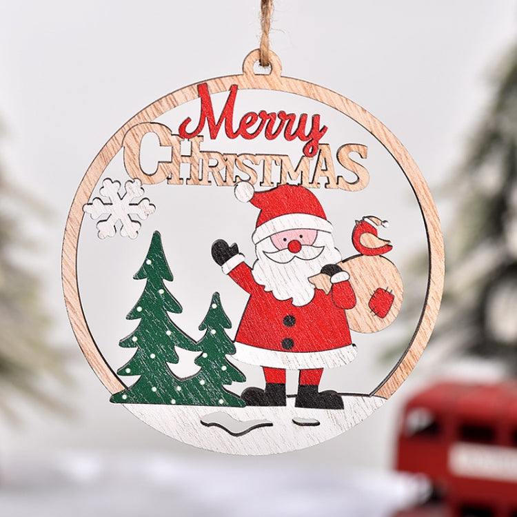 Christmas Day Decoration Hollow Wooden Pendant, Style: Moose