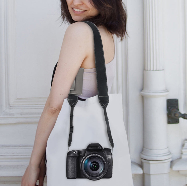 Universal PU Leather Shoulder Strap For SLR Cameras With Card Holder
