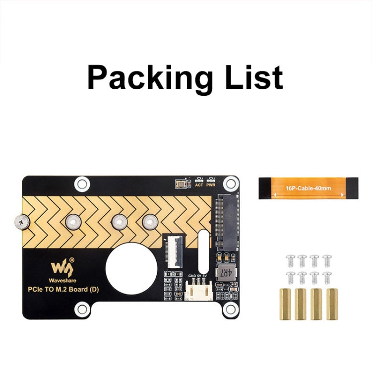 Waveshare For Raspberry Pi 5 PCIe To M.2 Adapter Board Support NVMe Protocol - 27709