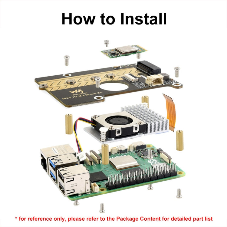 Waveshare For Raspberry Pi 5 PCIe To M.2 Adapter Board Support NVMe Protocol - 27709