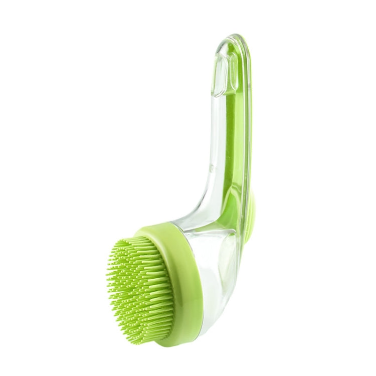 Long Handle Pet Bathing Brush Silicone Dogs Cats Cleaning Massage Brush Grooming Comb, Style: Fine Teeth Green