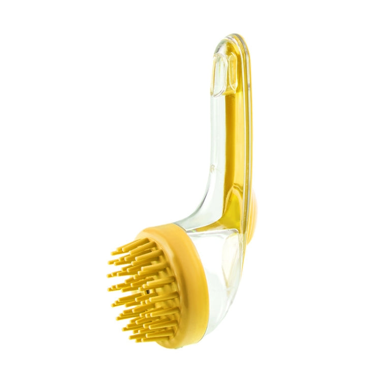Long Handle Pet Bathing Brush Silicone Dogs Cats Cleaning Massage Brush Grooming Comb, Style: Coarse Teeth Yellow
