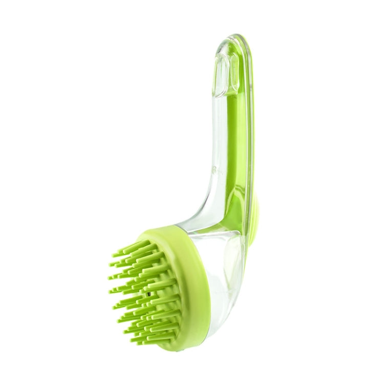 Long Handle Pet Bathing Brush Silicone Dogs Cats Cleaning Massage Brush Grooming Comb, Style: Coarse Teeth Green