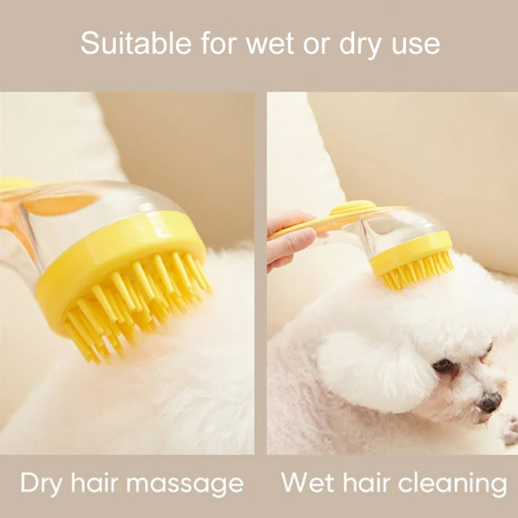 Long Handle Pet Bathing Brush Silicone Dogs Cats Cleaning Massage Brush Grooming Comb, Style: Coarse Teeth Green