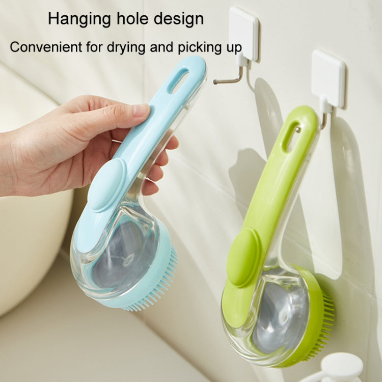 Long Handle Pet Bathing Brush Silicone Dogs Cats Cleaning Massage Brush Grooming Comb, Style: Coarse Teeth Blue