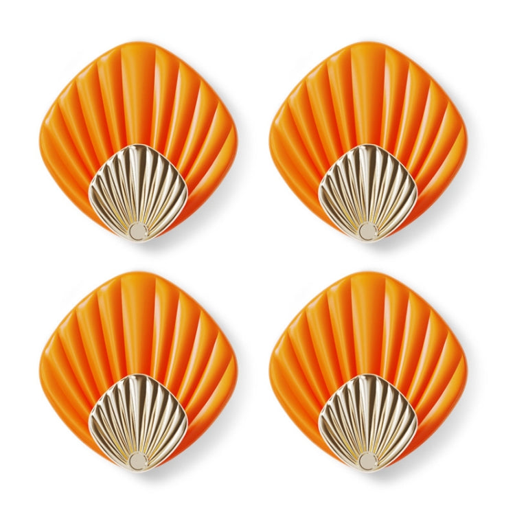 4pcs / Set Household No-Punch Seashell Hooks Bathroom Kitchen Sticky Hooks
