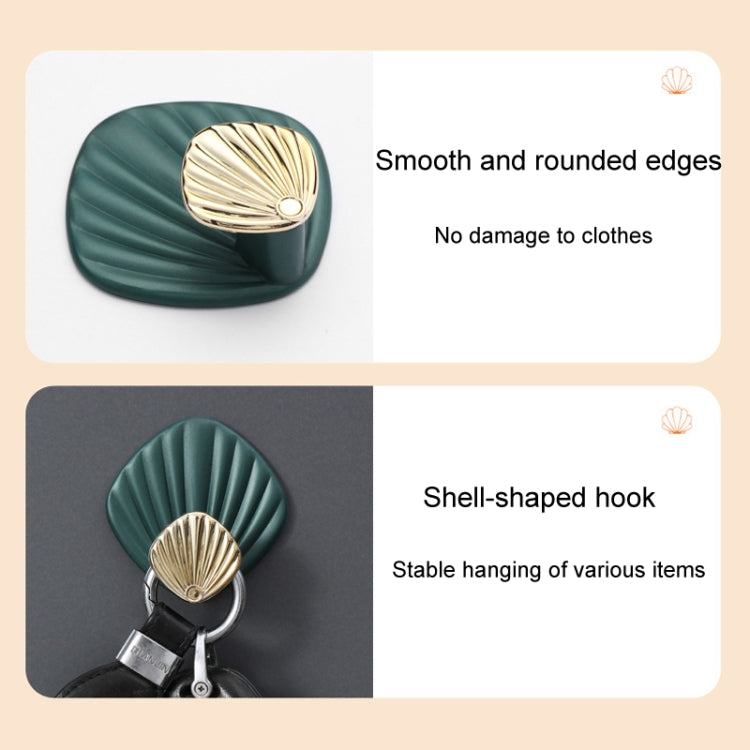 4pcs / Set Household No-Punch Seashell Hooks Bathroom Kitchen Sticky Hooks