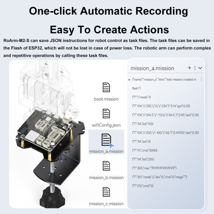 Waveshare 25118 RoArm-M2-S Desktop Robotic Arm Kit, Based On ESP32, 4-DOF
