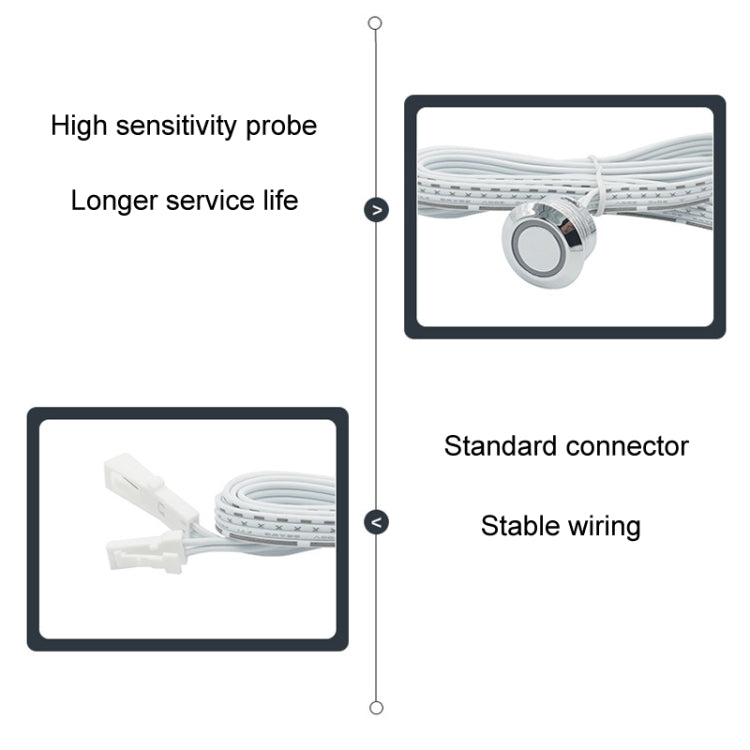 Closet And Cabinet Dimmable Tactile Split Control Sensor Switch Controller - Silver