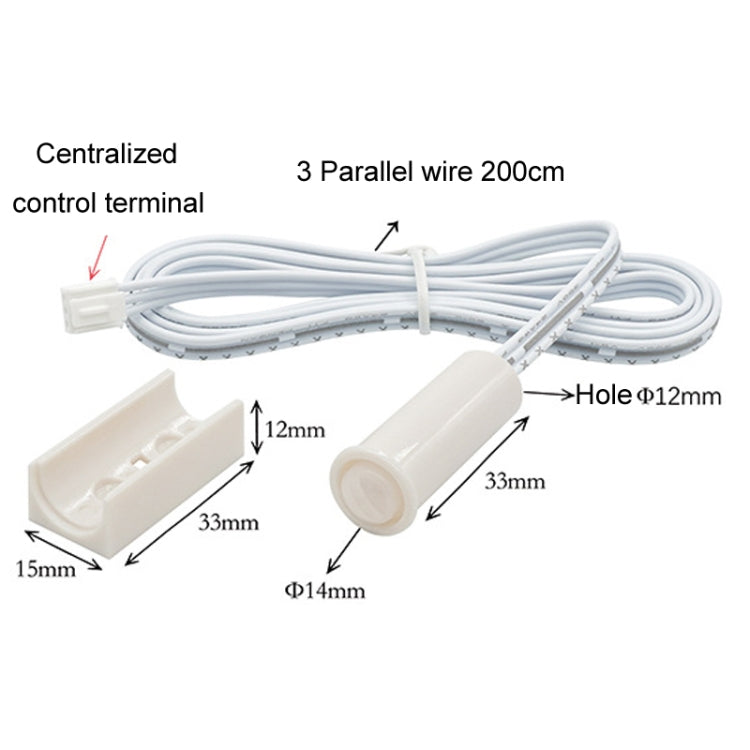 Closet Cabinet Integrated Centralized Control Human Sensor Switch - White