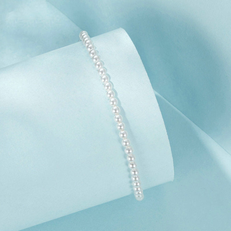 S925 Sterling Silver Opal Shell Pearl Bracelet - SCB280