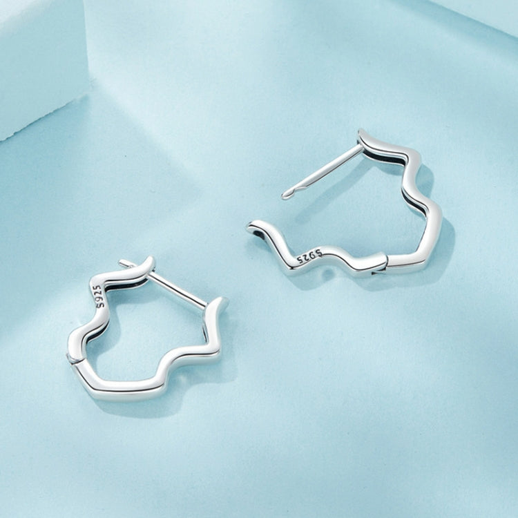 S925 Sterling Silver Wavy Earrings - SCE1761