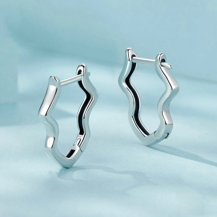 S925 Sterling Silver Wavy Earrings - SCE1761