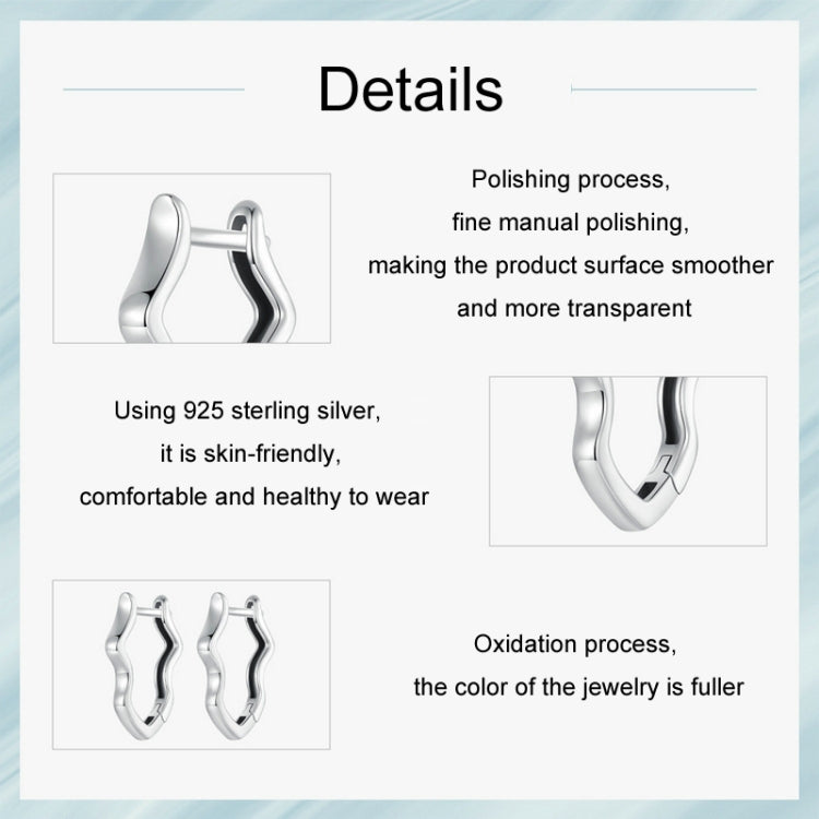 S925 Sterling Silver Wavy Earrings - SCE1761