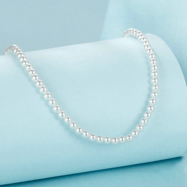 S925 Sterling Silver Opal Shell Pearl Necklace Ornaments - SCN526