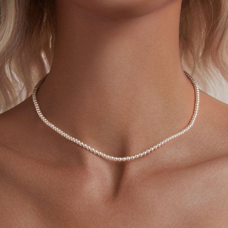 S925 Sterling Silver Opal Shell Pearl Necklace Ornaments - SCN526