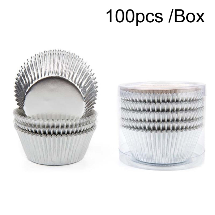 100pcs /Box Muffin Cake Paper Cups Baking Paper Tray Thickened Aluminum Foil Oil-proof Cupcake Liner