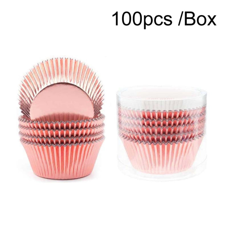 100pcs /Box Muffin Cake Paper Cups Baking Paper Tray Thickened Aluminum Foil Oil-proof Cupcake Liner
