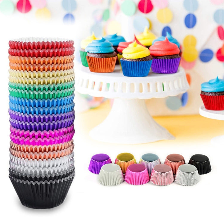 100pcs /Box Muffin Cake Paper Cups Baking Paper Tray Thickened Aluminum Foil Oil-proof Cupcake Liner