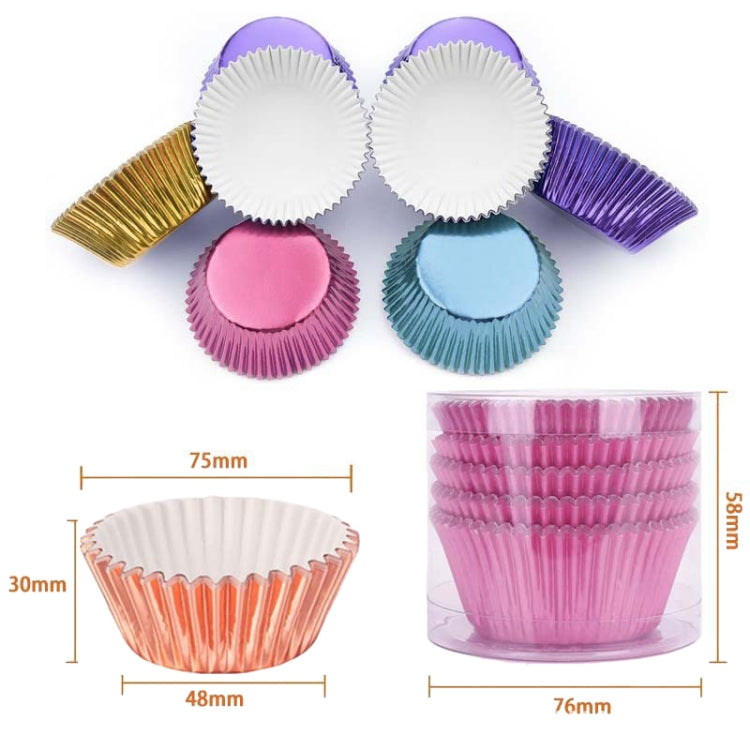 100pcs /Box Muffin Cake Paper Cups Baking Paper Tray Thickened Aluminum Foil Oil-proof Cupcake Liner